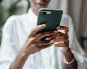 woman using her mobile phone