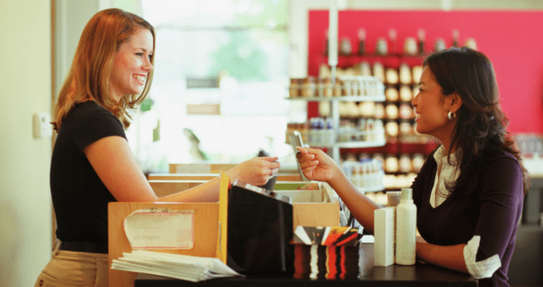 woman purchasing with her credit card