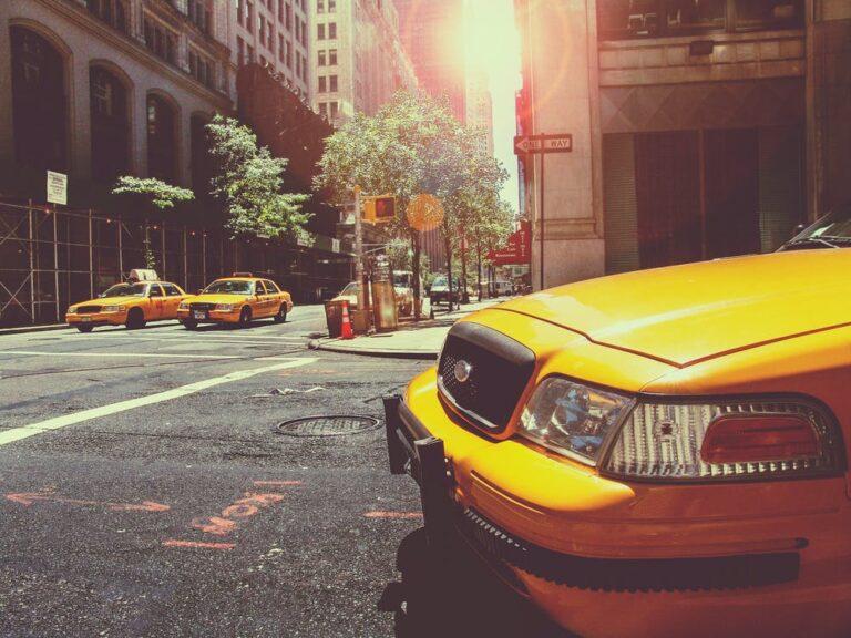 taxi cars in the city