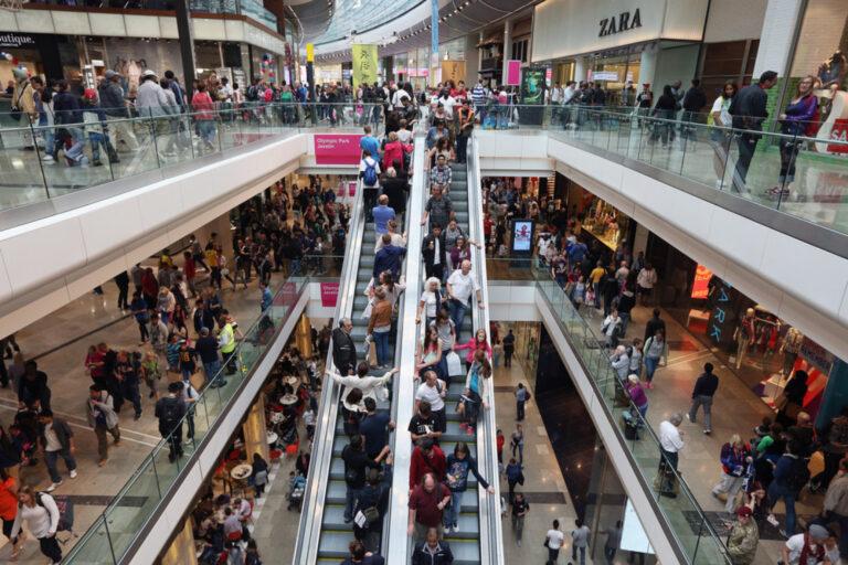 Shoppers Visit The Westfield Shopping Centre In Stratford As Traders Are Boosted By The Increased Olympic Footfall