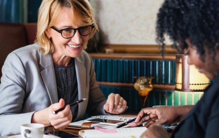 a manager talking to an employee