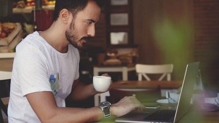 man working on his laptop