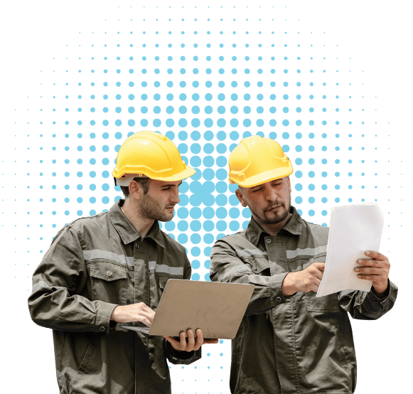 contingent workers oil and gas looking at tablet