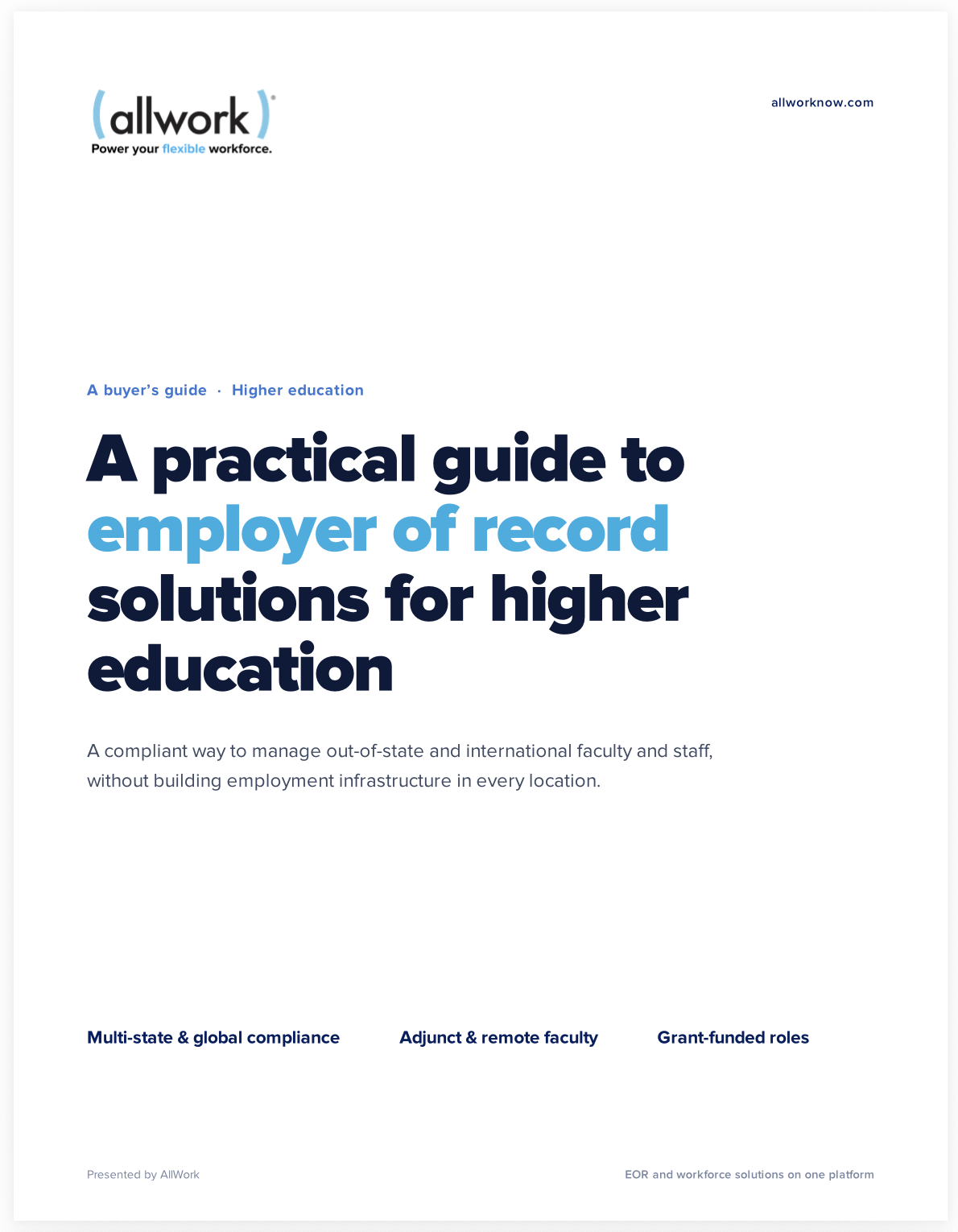 Cover of The Higher Education EOR Buyer's Guide