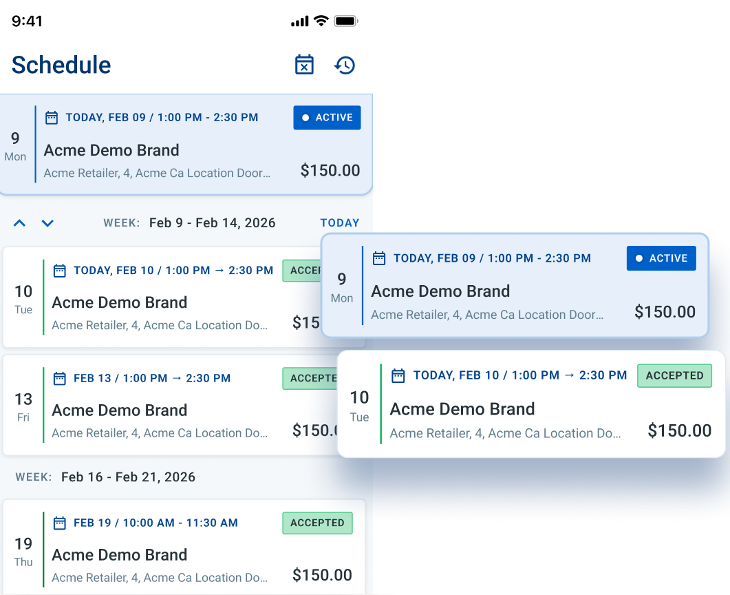 Schedule workers screenshot